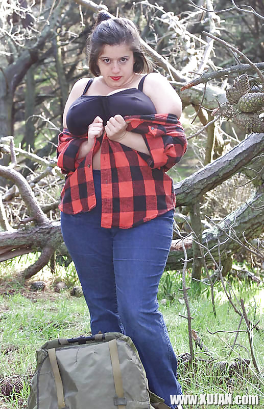 Busty Brunette BBW Betty in the forest - Photo #1646910
