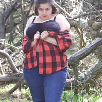 Busty Brunette BBW Betty in the forest