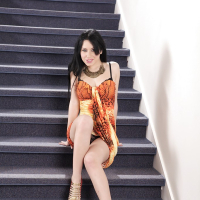 European solo girl Luna Ora flashing upskirt panties in high heels