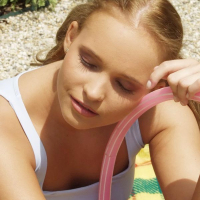 Tiffany Rose stripping nude in the backyard