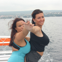 Aneta with Kora on a Truism Boa