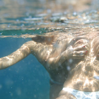 Aneta Buena and Kora Kryk in sea