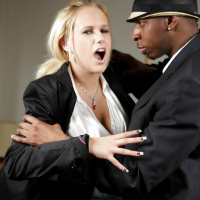 Slender Angel Wicky fucks with this hardcore interracial monster
