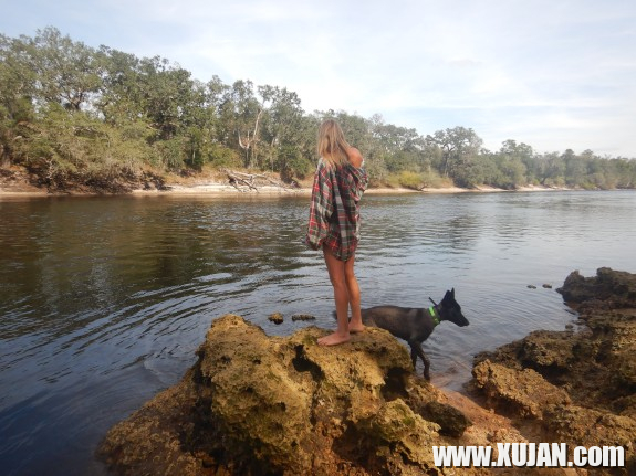 blonde desire goes topless by campfire and nonnude public shoot near river - Photo #1663100