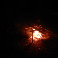 blonde desire goes topless by campfire and nonnude public shoot near river