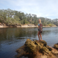 blonde desire goes topless by campfire and nonnude public shoot near river