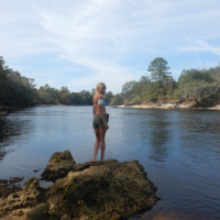 blonde desire goes topless by campfire and nonnude public shoot near river