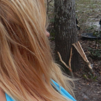 blonde desire goes topless by campfire and nonnude public shoot near river