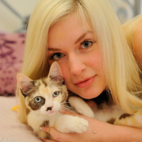 Danielle FTV busts out her big boobs for her kitten