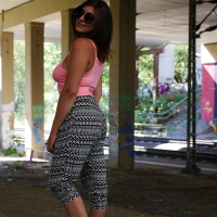 Cute July Johnson gets nude outside after work out