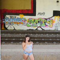 July Johnson shamelessly flashes hot ass outside