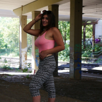 Hot girl July Johnson exposes her big tits