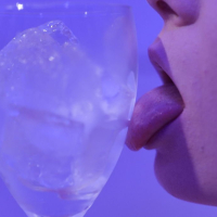 Ginger Mary in a bathtub rubbing her holes and tits with an ice cube