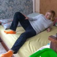 Sliding toy between her labia