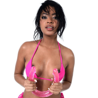 Sexy exotic vixen Sofi Vega drops down her tiny pink bikini