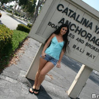 Insanely sexy latina Luscious Lopez flashing tits and booty in public
