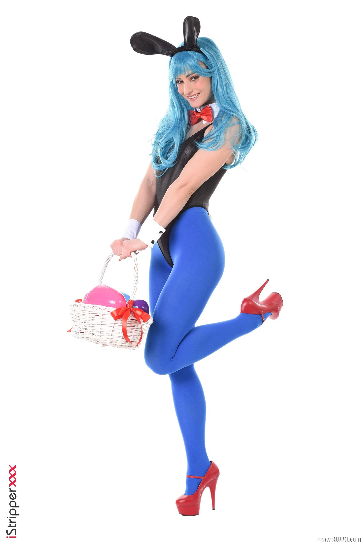 Foxy blue haired Dolly Dyson loves taking off her clothes for iStripper - Photo #1688801
