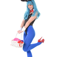 Foxy blue haired Dolly Dyson loves taking off her clothes for iStripper