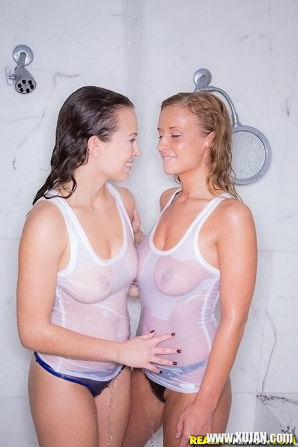 Hot busty girls Lily and Alice enjoy each other in the shower - Photo #1692914