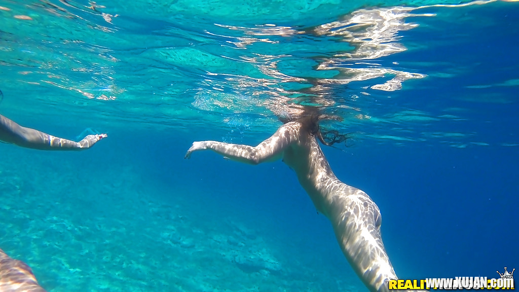 Hot chicks Amirah Adara and Nia Black swimming naked outdoors - Photo #1699778