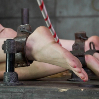 Delirious Hunternatural tits blonde is tied down and spanked