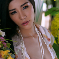 Hot thai vixen Mei Mei drops down her sexy summer dress