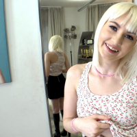Lovely Miss Melissa enjoys getting banged hard by older guy during casting