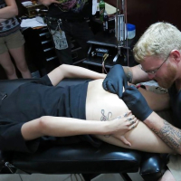 Tattoo on a place where the sun never shines