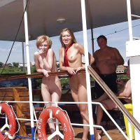Girl naked in a public place
