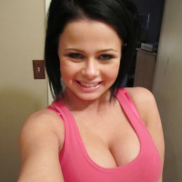 Amateur babe with big tits Loni Evans strips to expose her pussy
