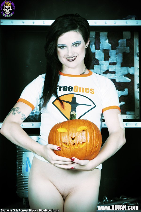 Annika Amour ready for Halloween in a FreeOnes Shirt - Photo #1736792