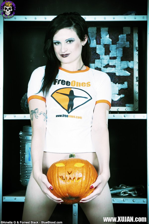 Annika Amour ready for Halloween in a FreeOnes Shirt - Photo #1736793