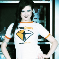 Annika Amour ready for Halloween in a FreeOnes Shirt