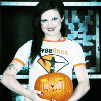 Annika Amour ready for Halloween in a FreeOnes Shirt