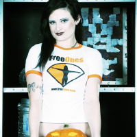 Annika Amour ready for Halloween in a FreeOnes Shirt
