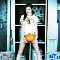 Annika Amour ready for Halloween in a FreeOnes Shirt