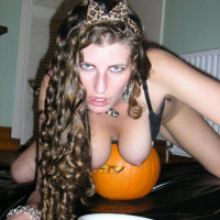 Pictures of Sabrina Deep getting freaky with her pumpkin