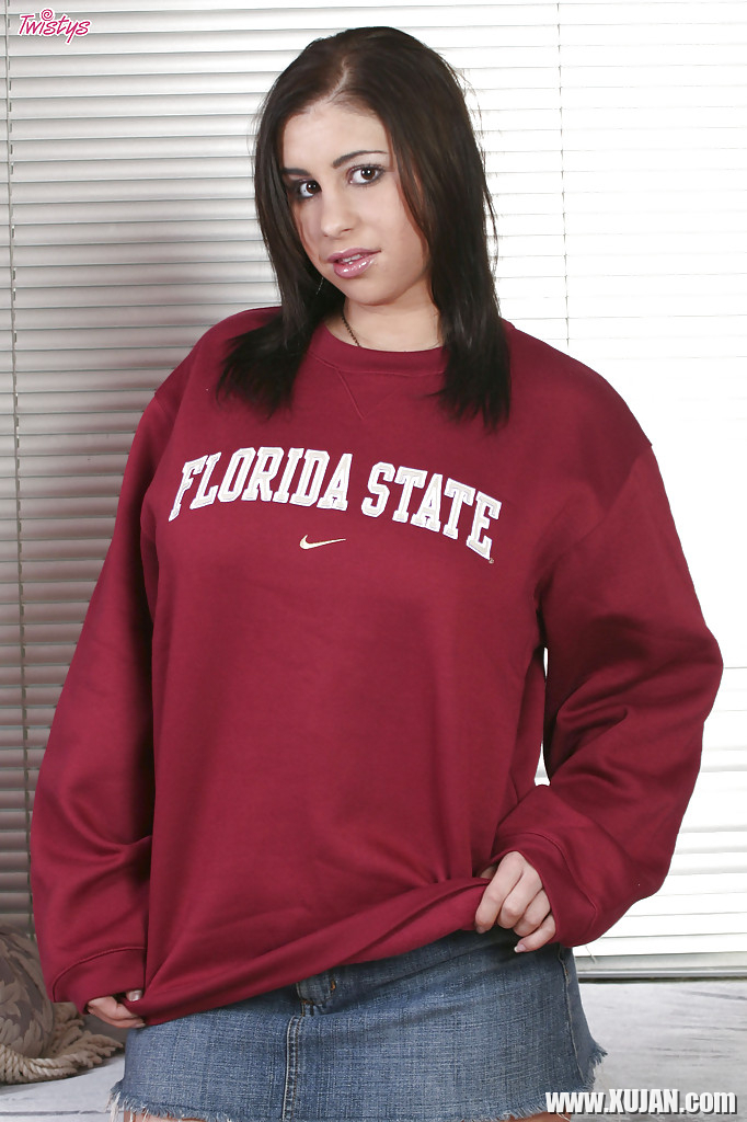 Sexy brunette college girl Whitney Stevens shows off her big melons - Photo #1746380