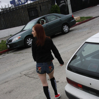 Cameron Love gets picked up by a big cocked man