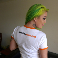 Phoenix Madina poses and strips FreeOnes Tshirt