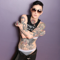 Inked and hot Babe Nikki Hearts gets to strip down