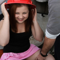Lil Candy gets herself fingered and fucked in a hard hat