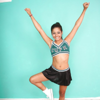 Sporty Latina teen Ruby Rayes combines cheerleading and strip
