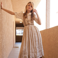 Staci Silverstone in a Dress flashing her Butt