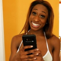 Black bitch Kinsley Karter rides a white boner