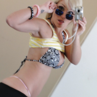 Blonde teen Lexi Swallow taking naked self shots in mirror