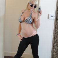 Blonde teen Lexi Swallow taking naked self shots in mirror