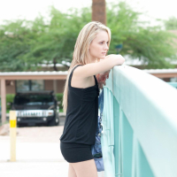 Blonde teen Sara James shows off her pussy in public