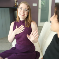 Alice Merchesi in mesh Stockings licked and dicked