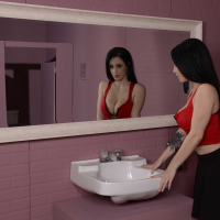 Noelle Easton visits a Bathroom with a Glory Hole